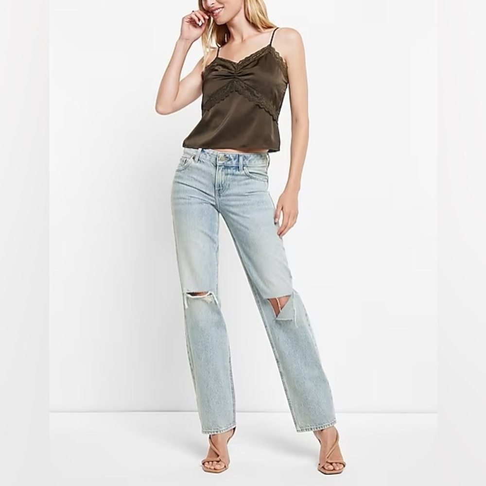 Express modern straight low rise jeans